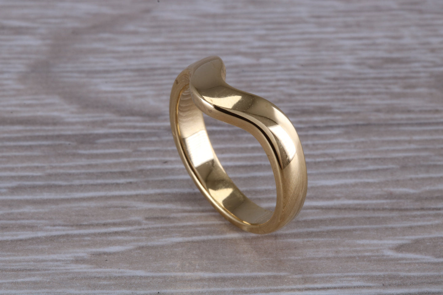 Abstract ring, made from your choice of 9ct yellow or white gold, solid and chunky feel, ideal as casual ring, thumb ring or shaped band