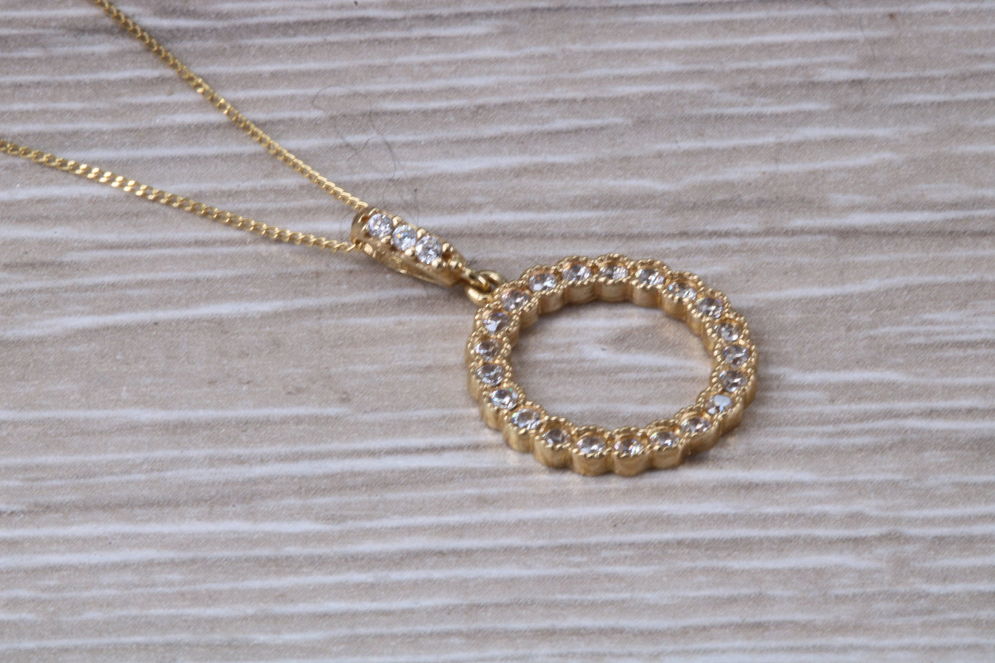 9ct Gold C Z set Circle of Life Necklace