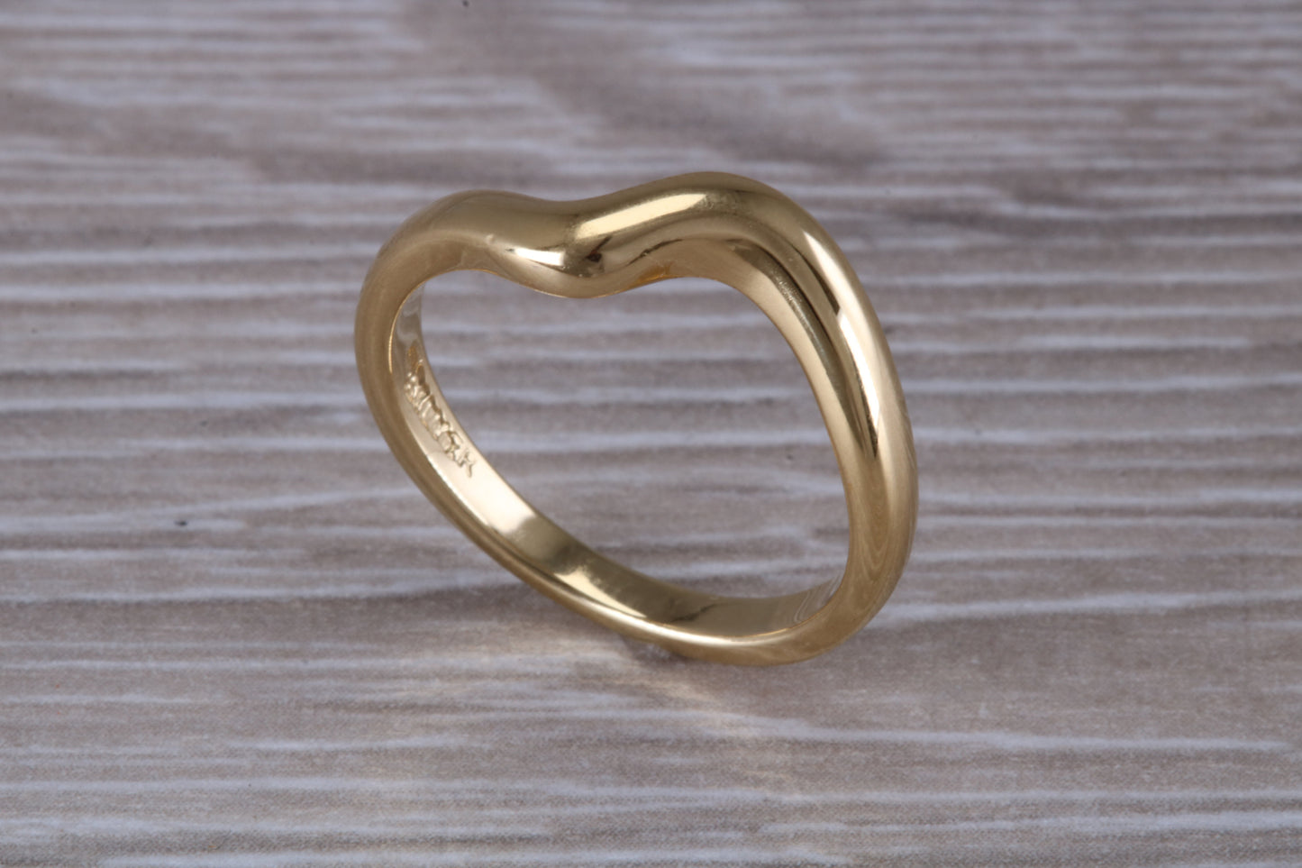 Abstract ring, made from your choice of 9ct yellow or white gold, solid and chunky feel, ideal as casual ring, thumb ring or shaped band