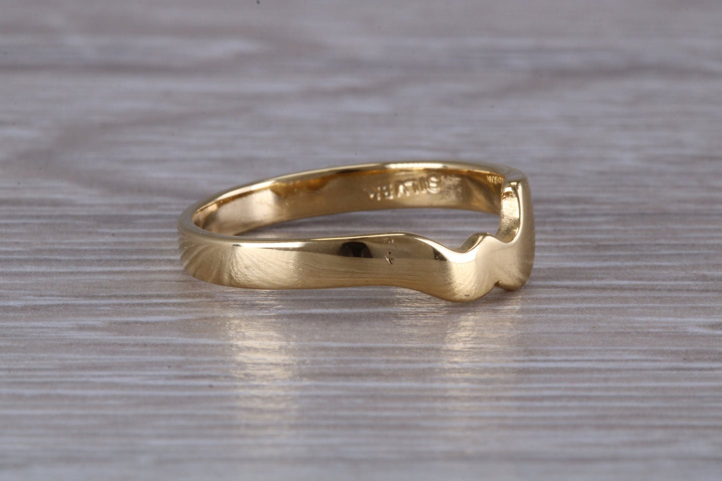 Abstract ring, made from your choice of 9ct yellow or white gold, solid and chunky feel, ideal as casual ring, thumb ring or shaped band
