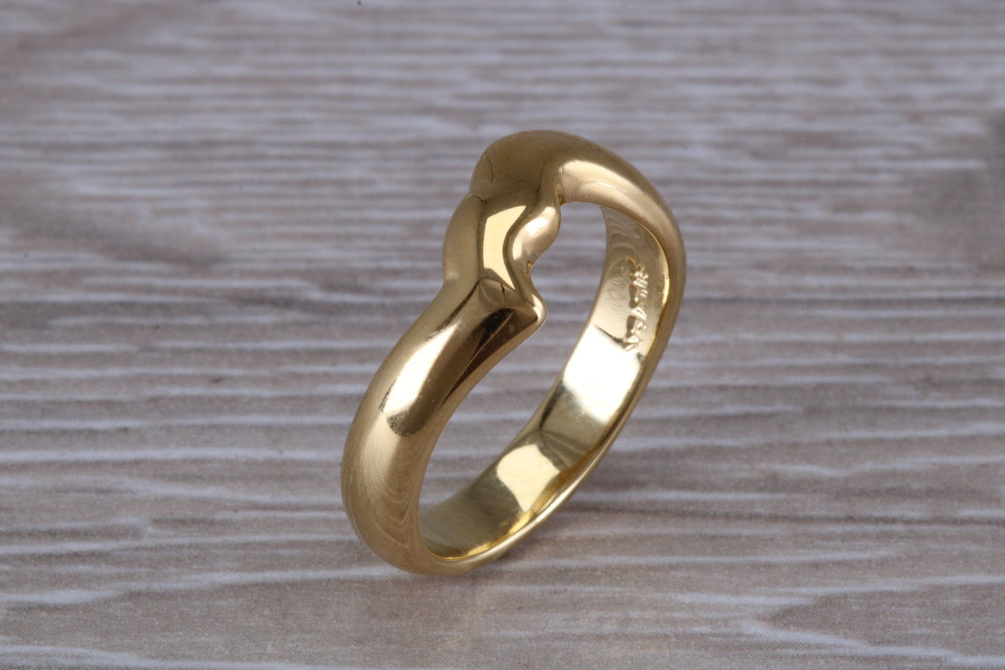 Abstract ring, made from your choice of 9ct yellow or white gold, solid and chunky feel, ideal as casual ring, thumb ring or shaped band