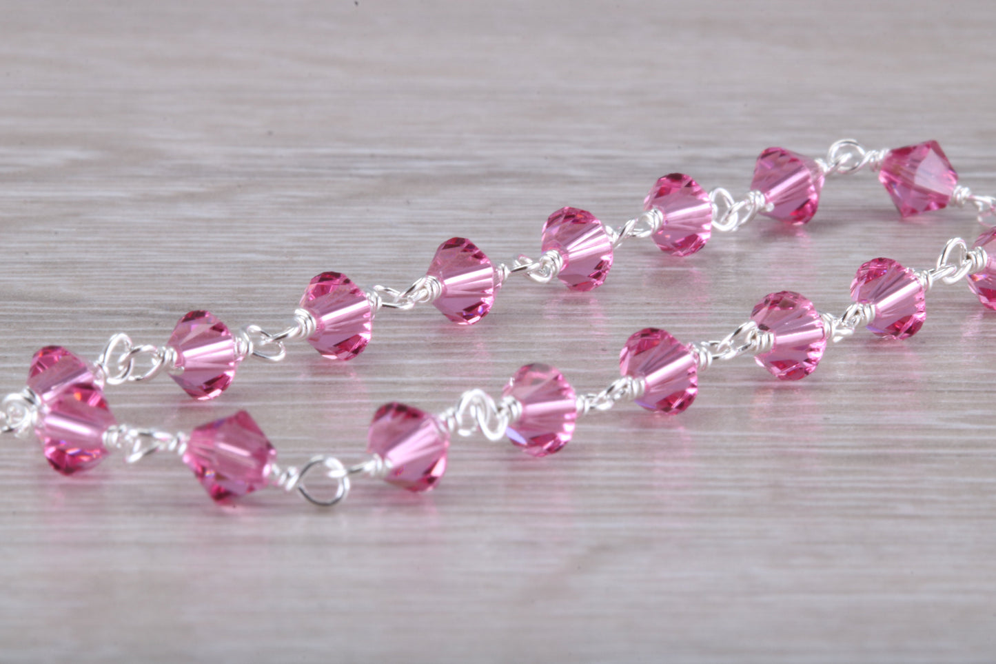 Sterling Silver Pink Sapphire Look Bracelet