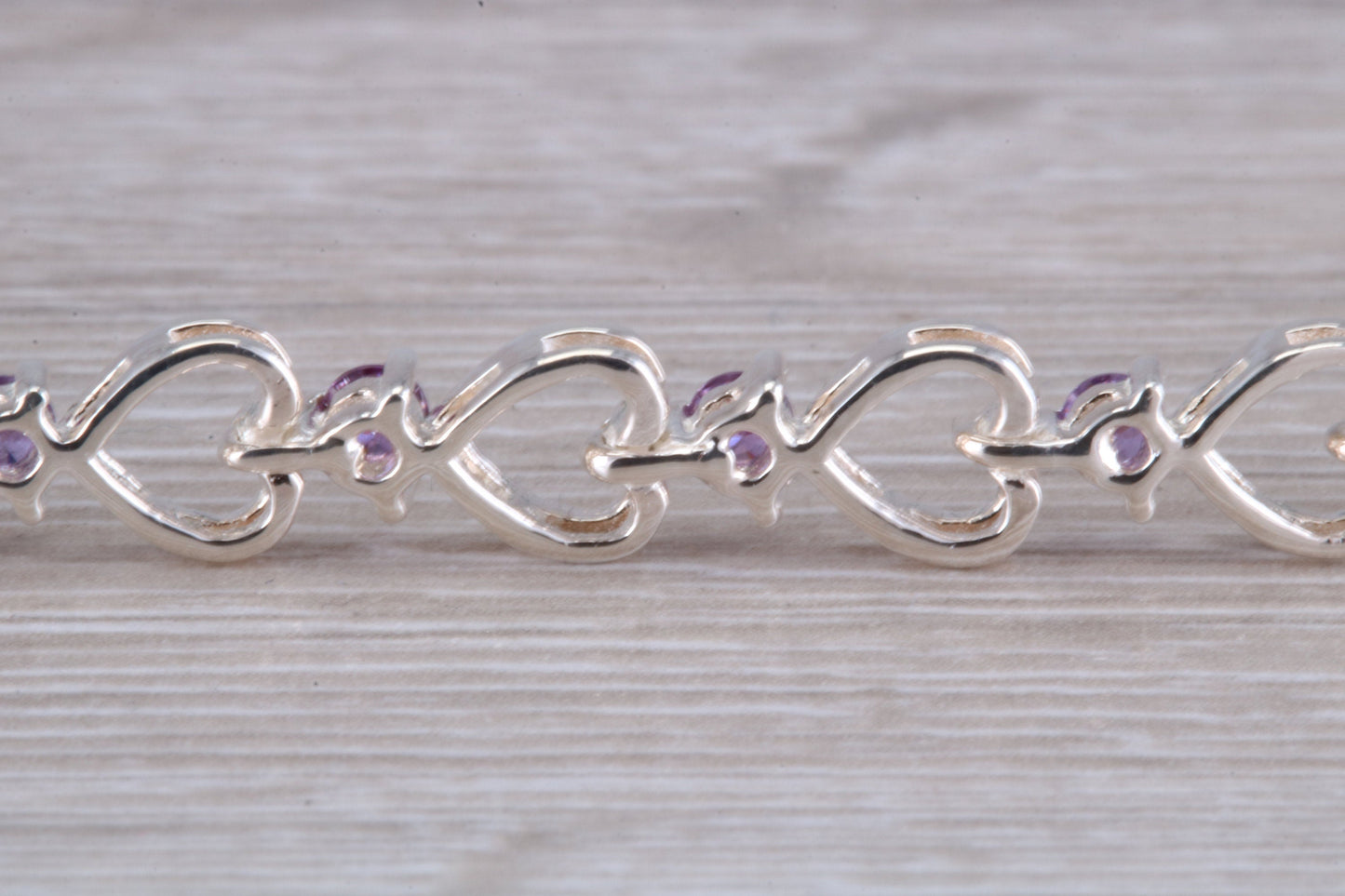 Sterling Silver Amethyst Look Bracelet