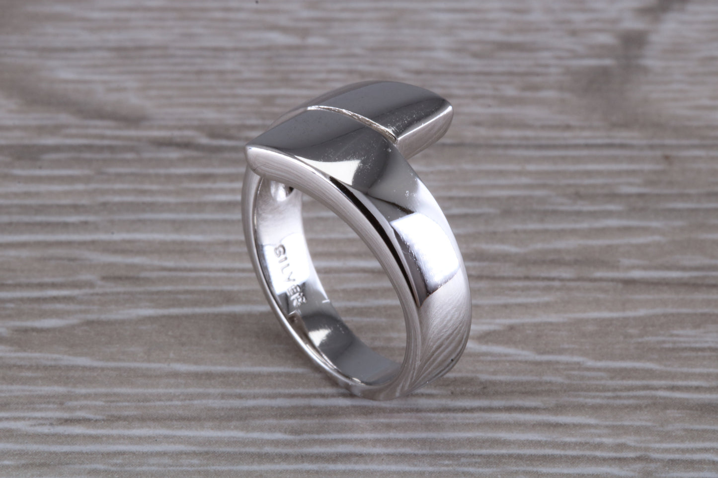 Abstract ring, made from your choice of 9ct yellow or white gold, solid and chunky feel, casual ring, thumb ring or shaped band, wishbone