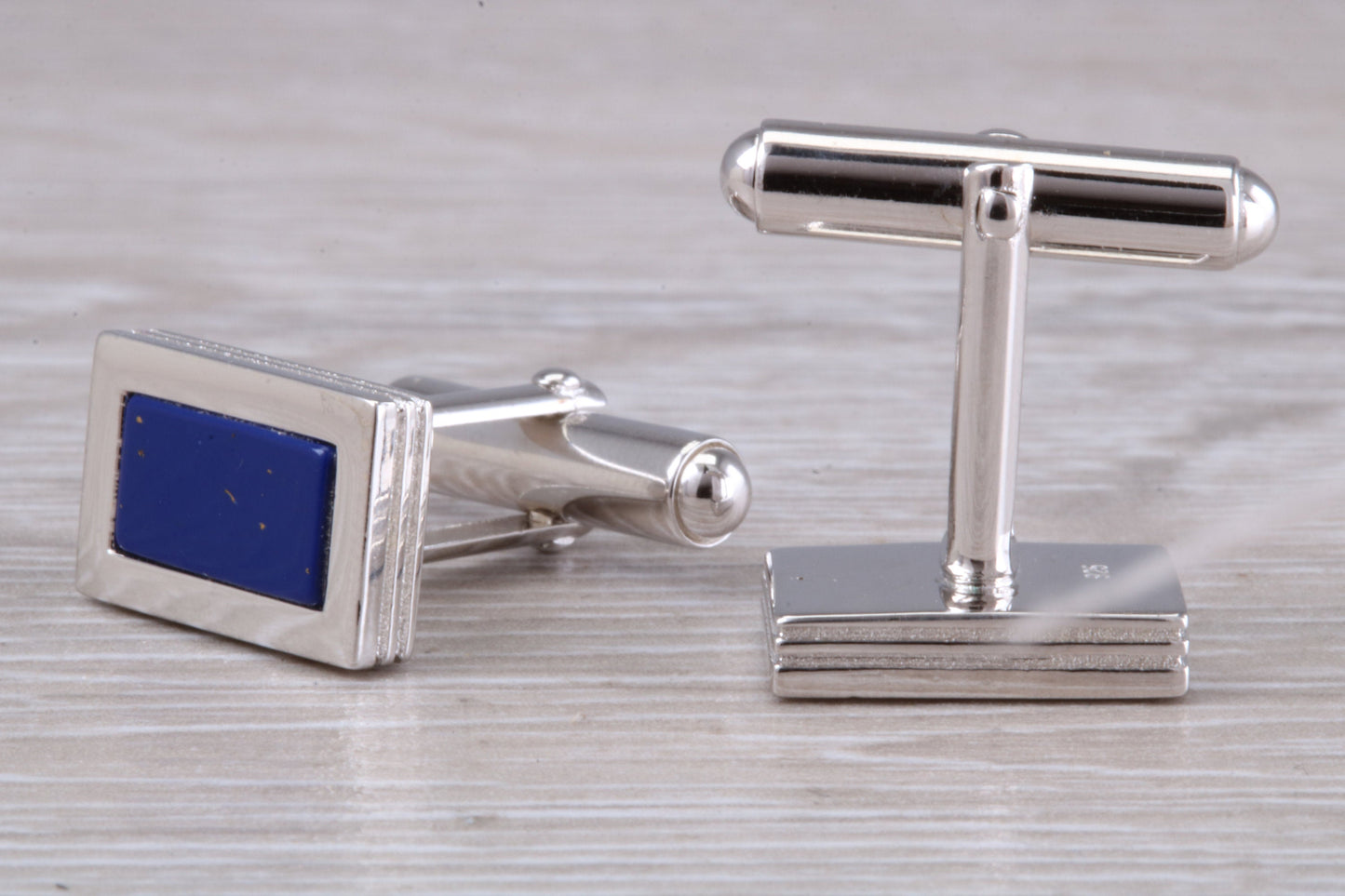 Lapis Lazuli set Silver Rectangular Cufflinks