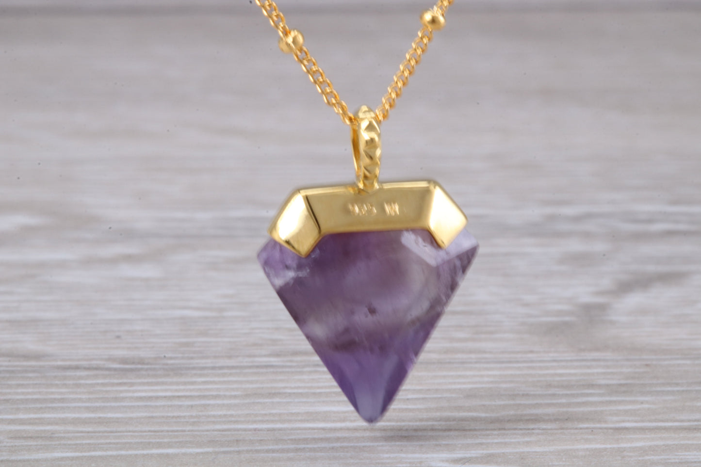 Real Amethyst Necklace set in Sterling Silver