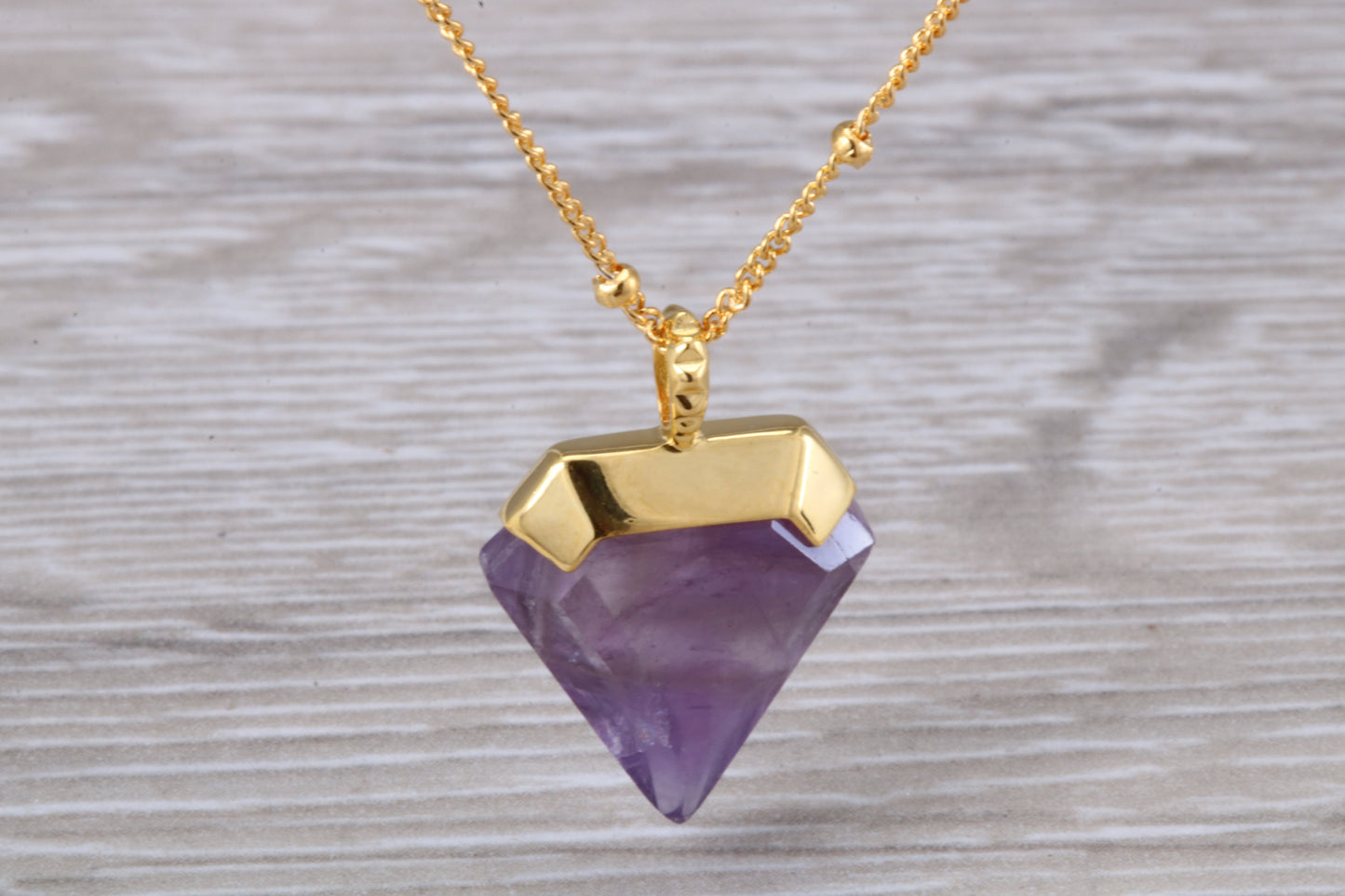 Real Amethyst Necklace set in Sterling Silver