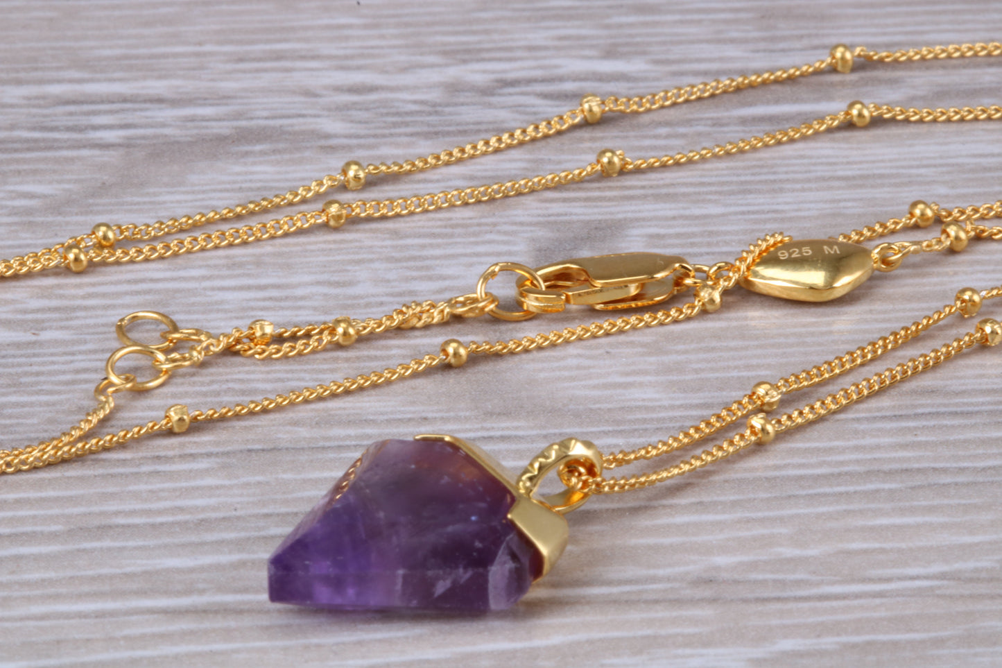 Real Amethyst Necklace set in Sterling Silver