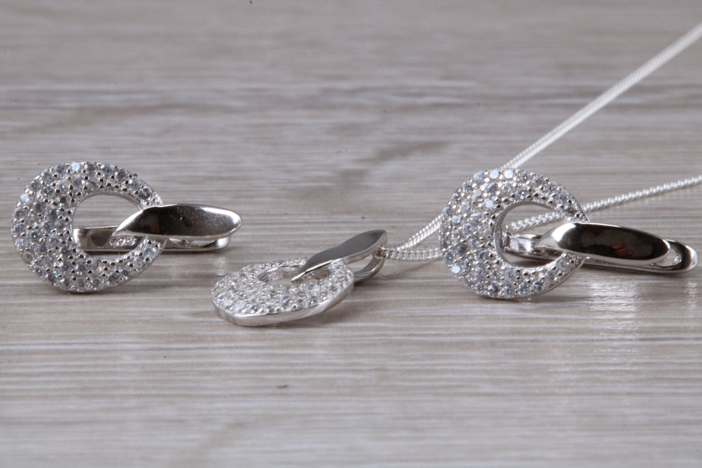 Sterling Silver Matching Earrings, Necklace and Ring