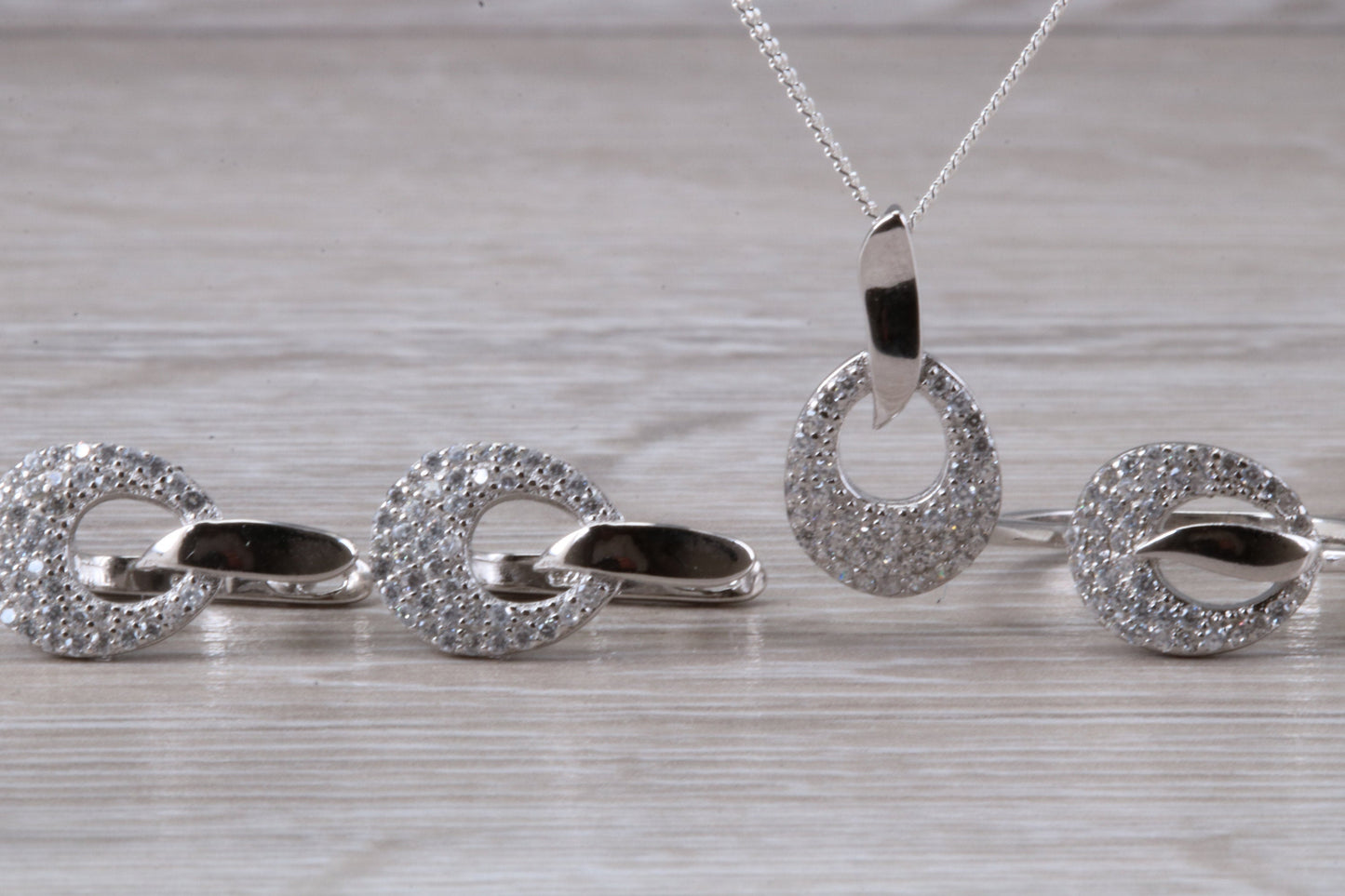 Sterling Silver Matching Earrings, Necklace and Ring