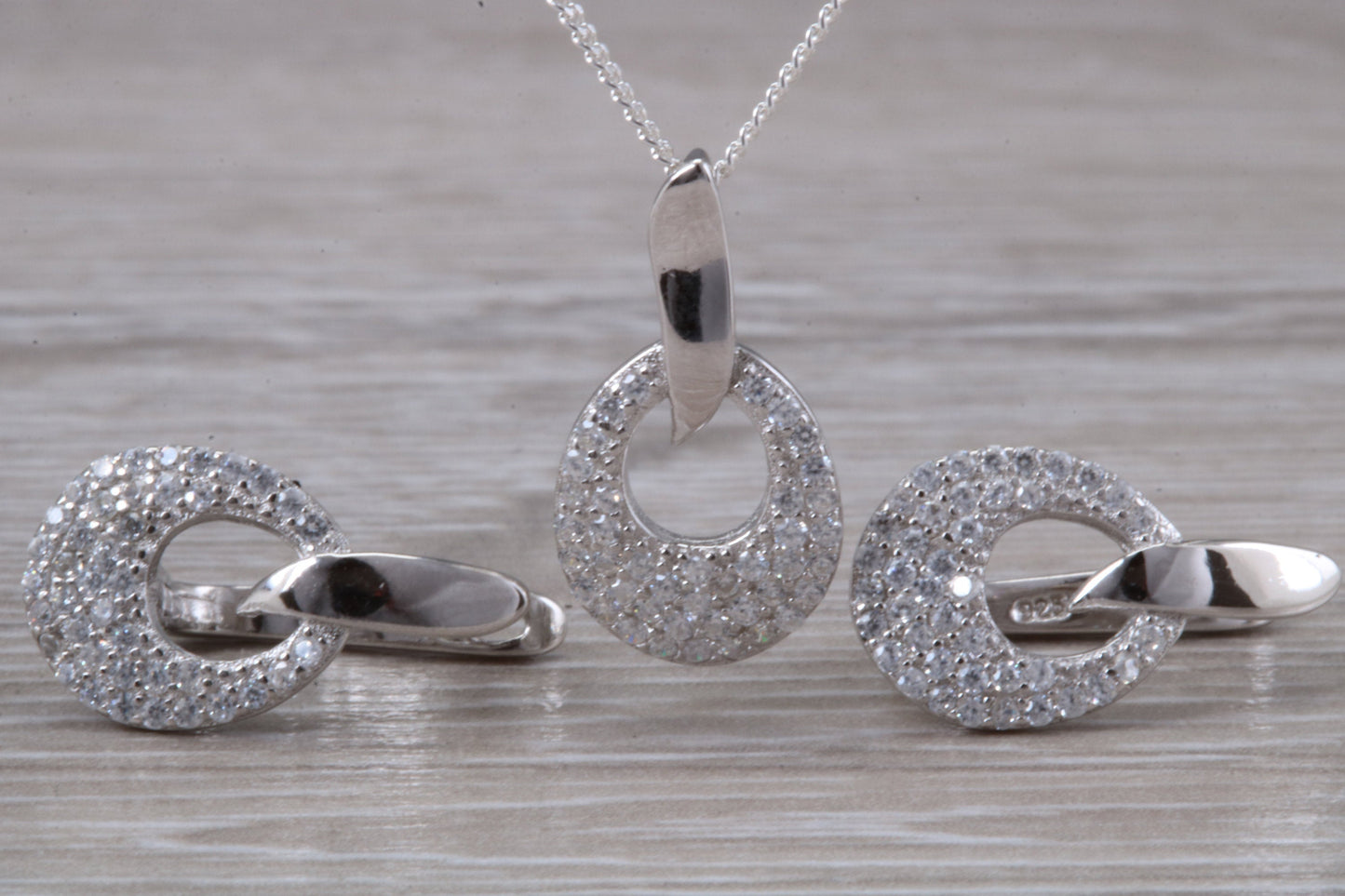 Sterling Silver Matching Earrings, Necklace and Ring