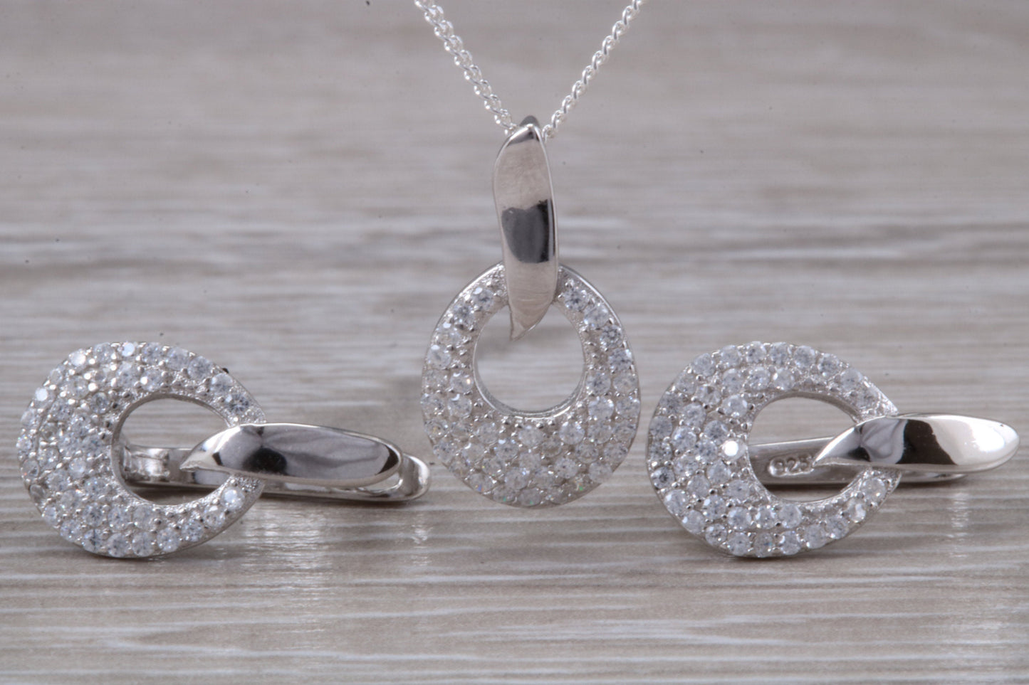 Sterling Silver Matching Earrings, Necklace and Ring