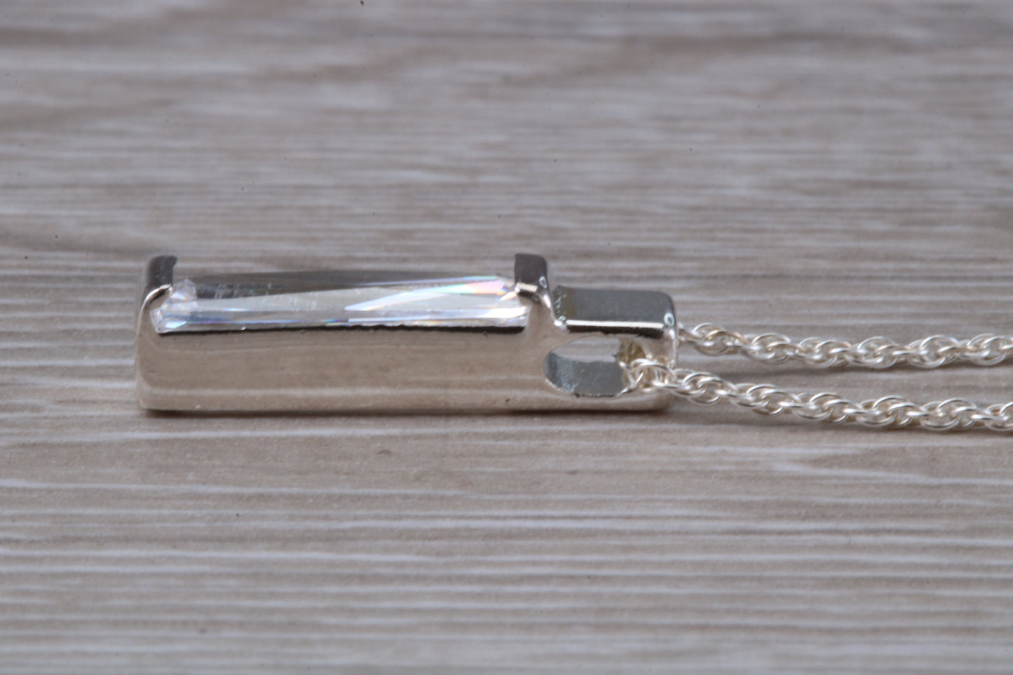 Sterling Silver Dressy Solitaire Necklace