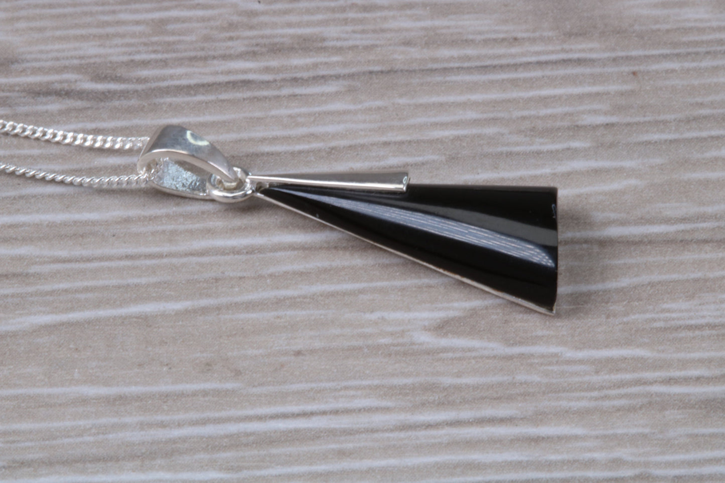 Sterling Silver Real Black Onyx Necklace