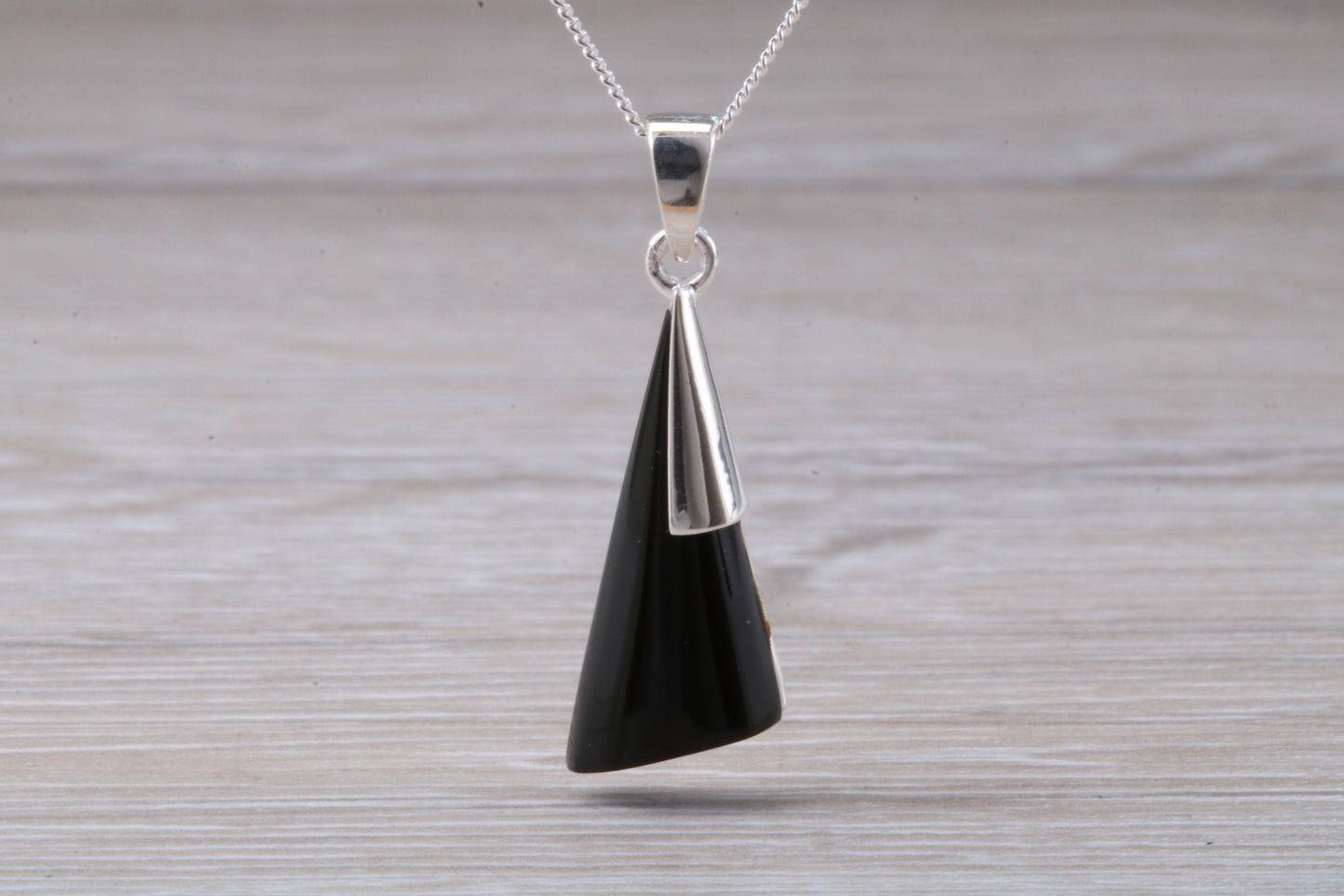 Sterling Silver Real Black Onyx Necklace