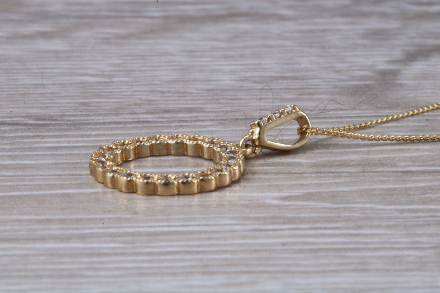 9ct Gold C Z set Circle of Life Necklace