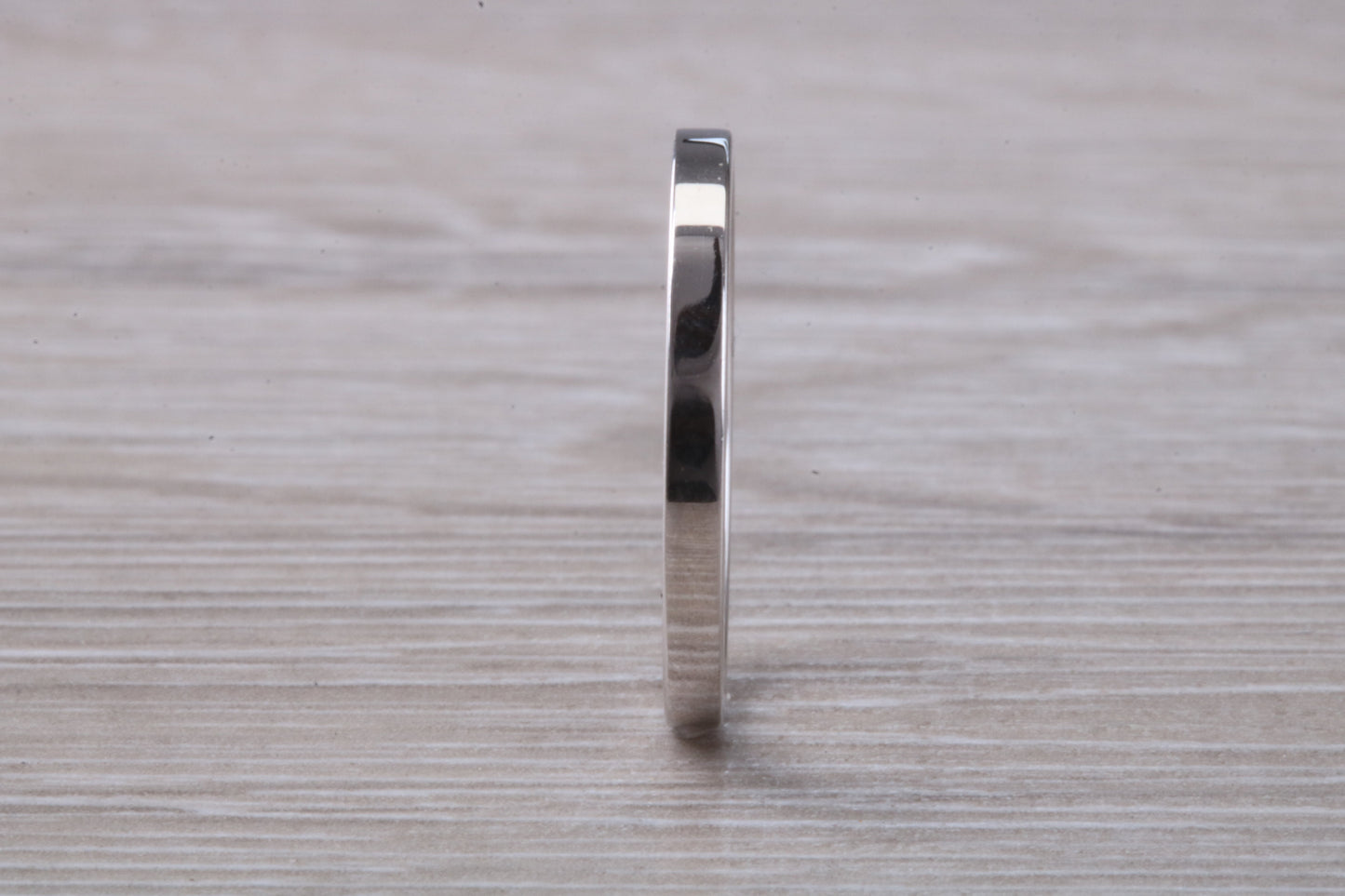 Platinum 2 mm Wide Flat Comfort Fit Profile Wedding Band