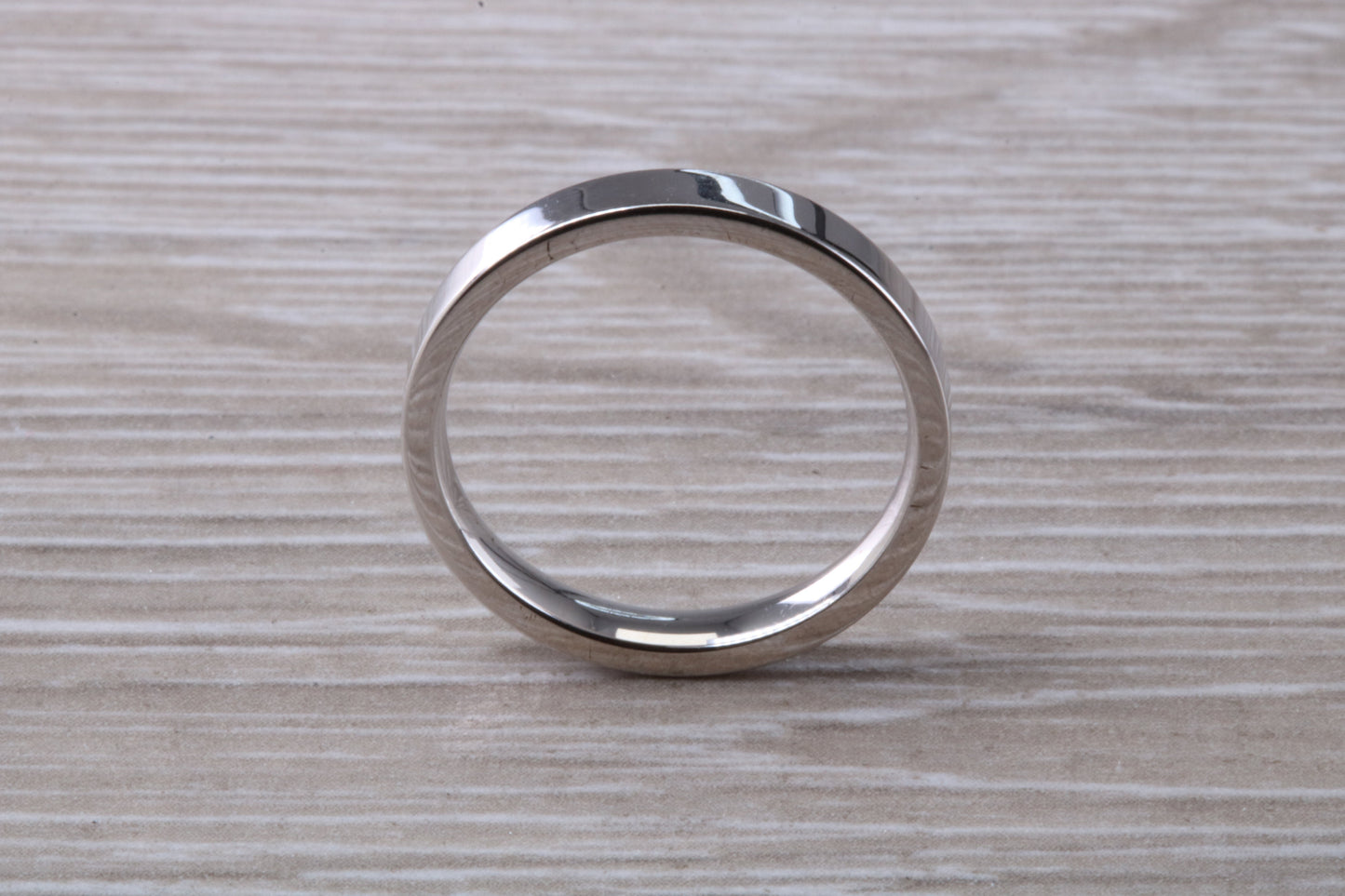 Platinum 3 mm Wide Flat Comfort Fit Profile Wedding Band