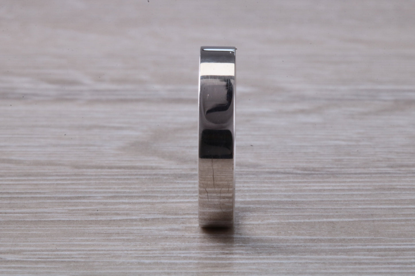 Platinum 4 mm Wide Flat Comfort Fit Profile Wedding Band