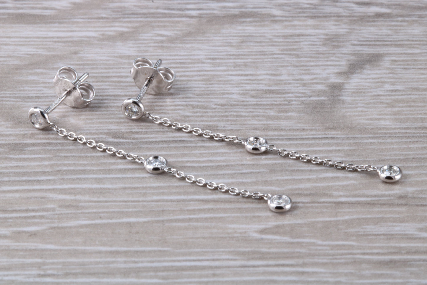 Quarter Carat Diamond Dropper Earrings in 18ct White Gold