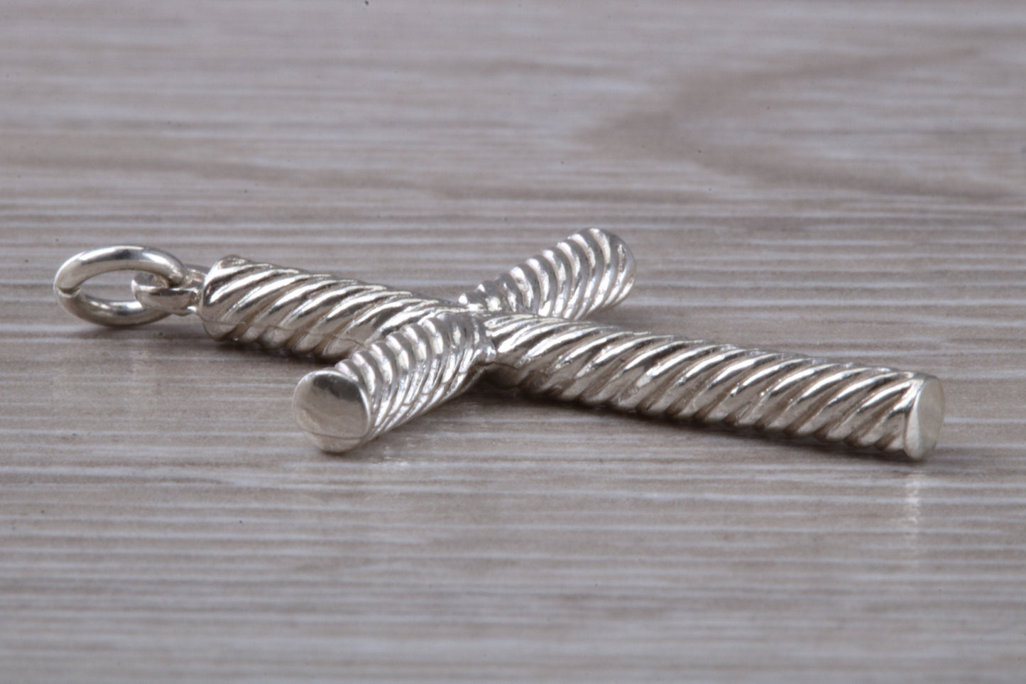 Twisted Rope Effect Sterling Silver Cross