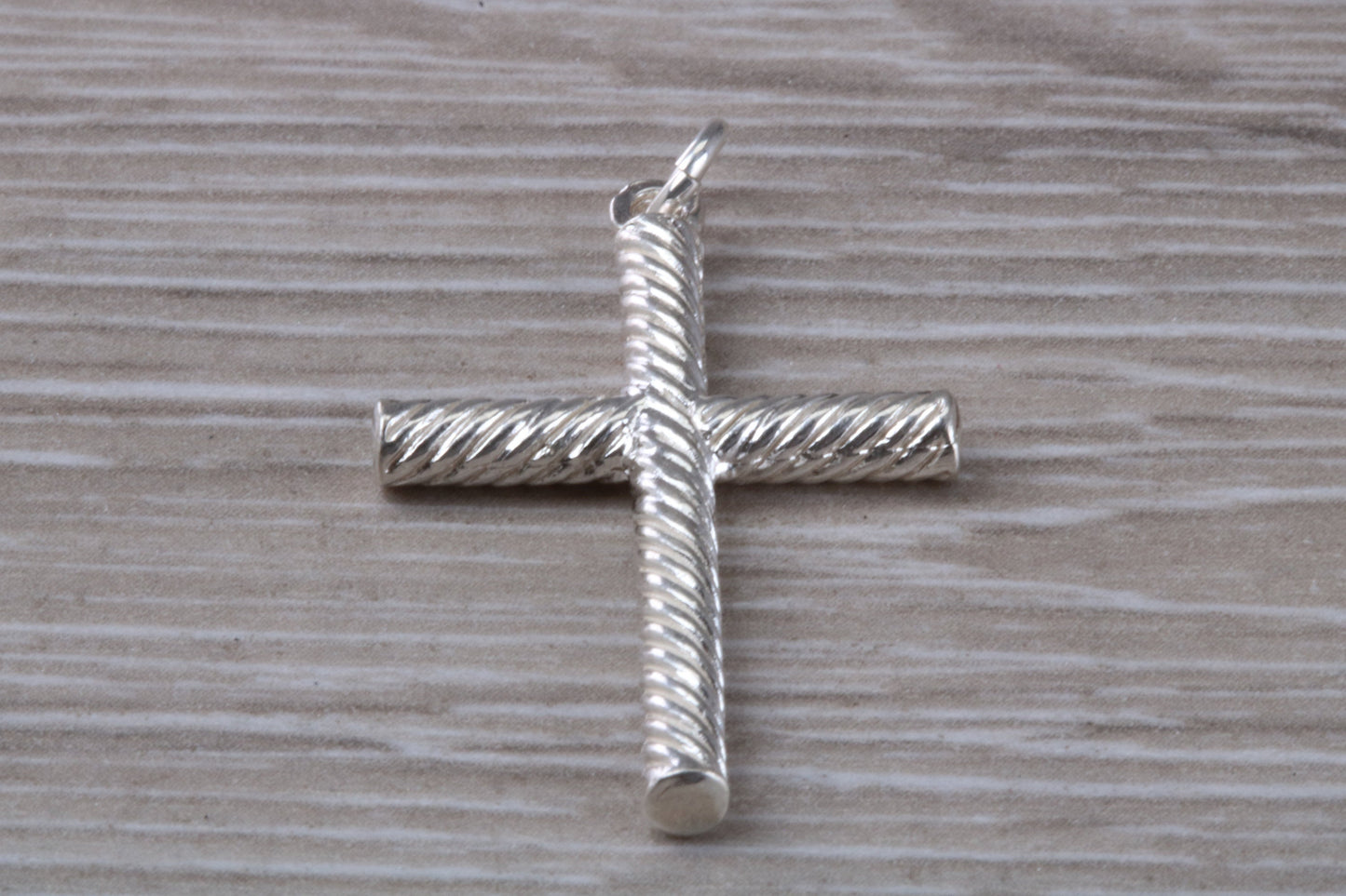 Twisted Rope Effect Sterling Silver Cross