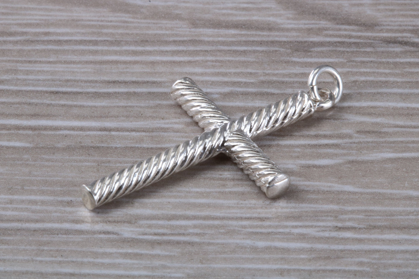 Twisted Rope Effect Sterling Silver Cross