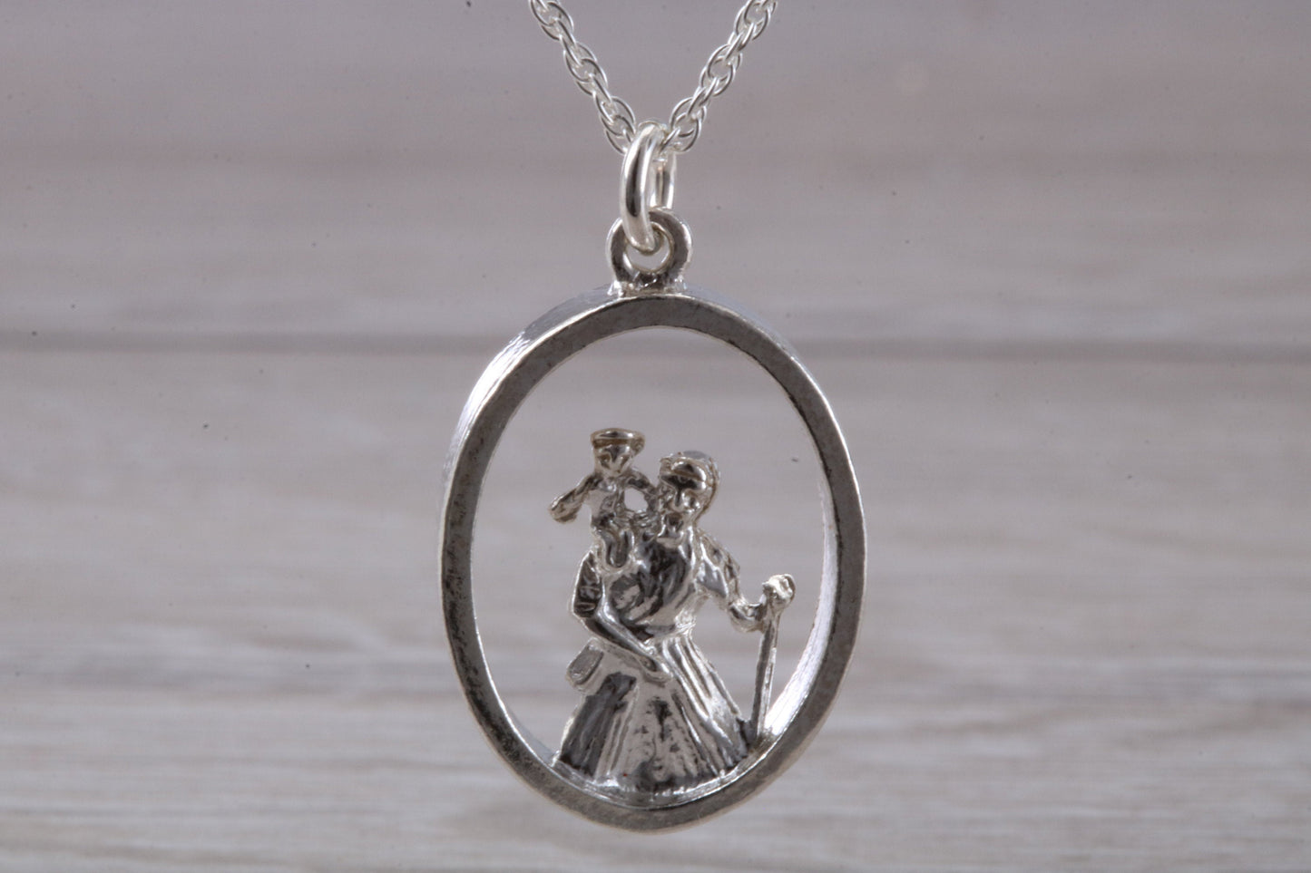 Sterling Silver Saint Christopher Necklace