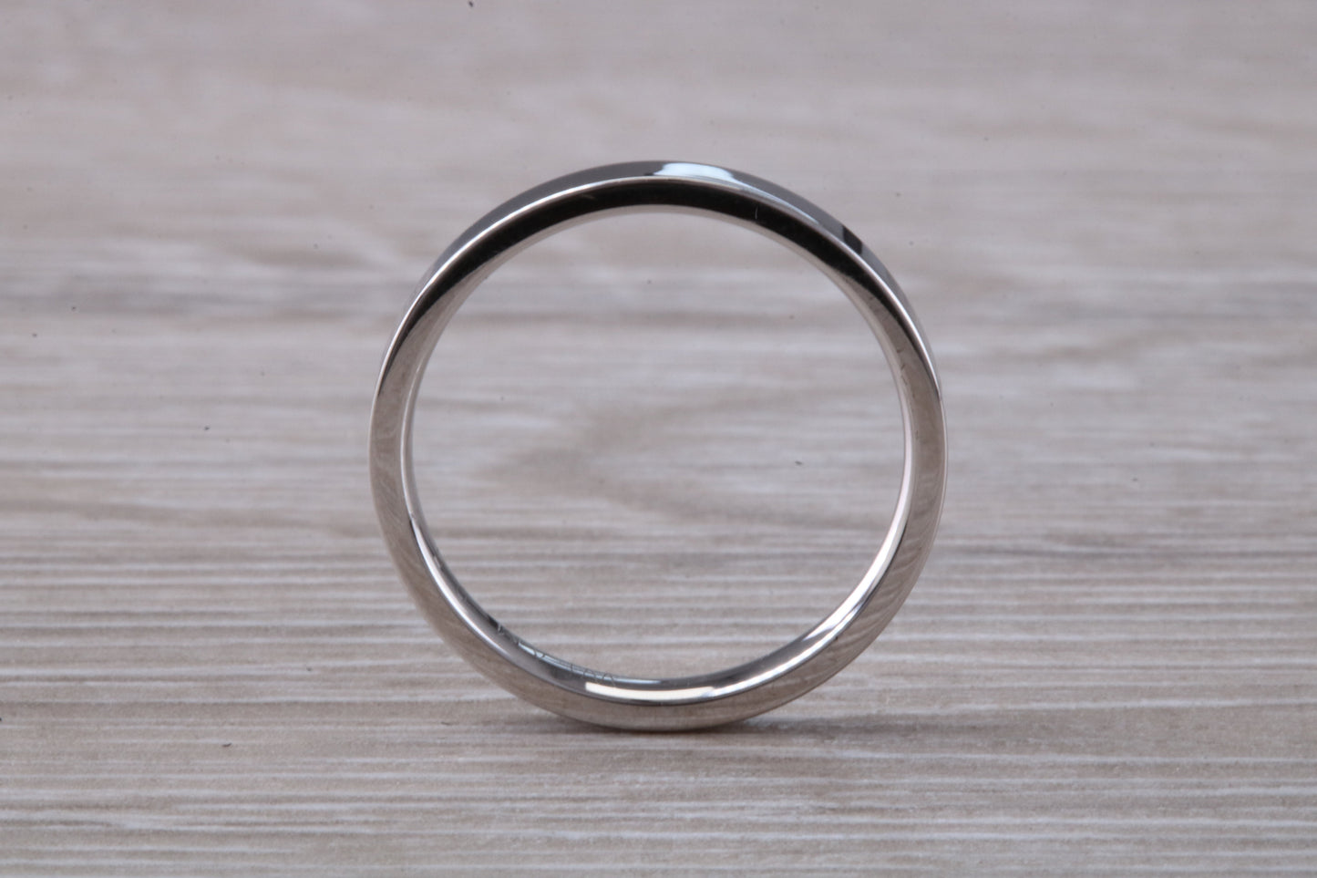 2.50 mm Wide Flat Comfort Fit Profile Wedding Band, made from solid 9ct White Gold