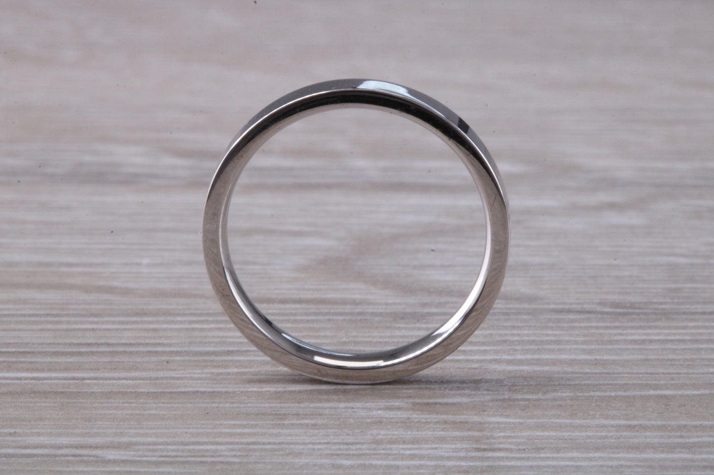 Platinum 3 mm Wide Flat Comfort Fit Profile Wedding Band