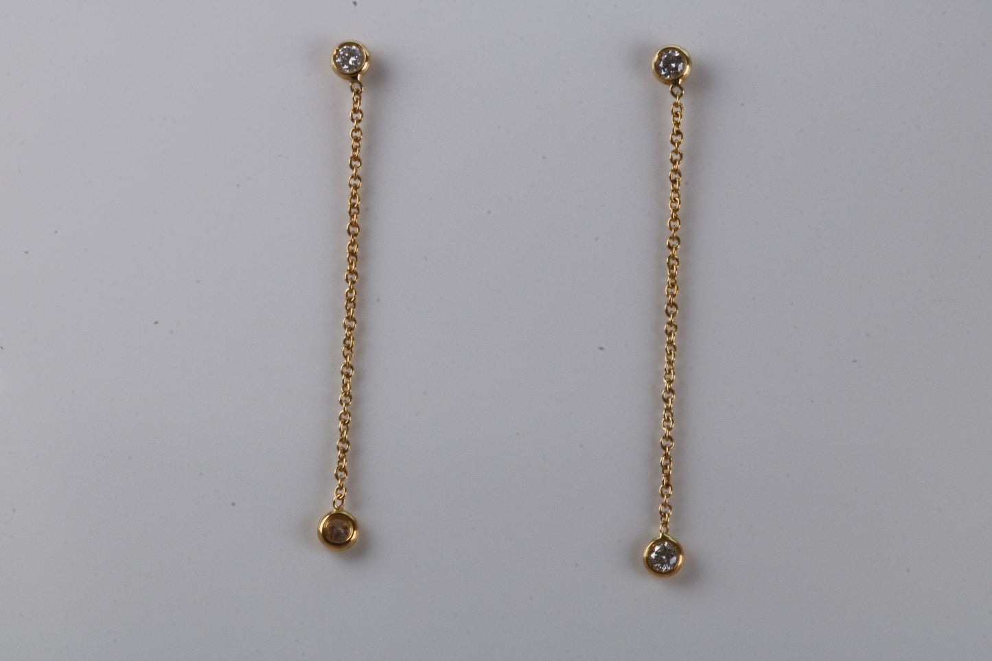 Quarter Carat Diamond Dropper Earrings in 18ct Yellow Gold