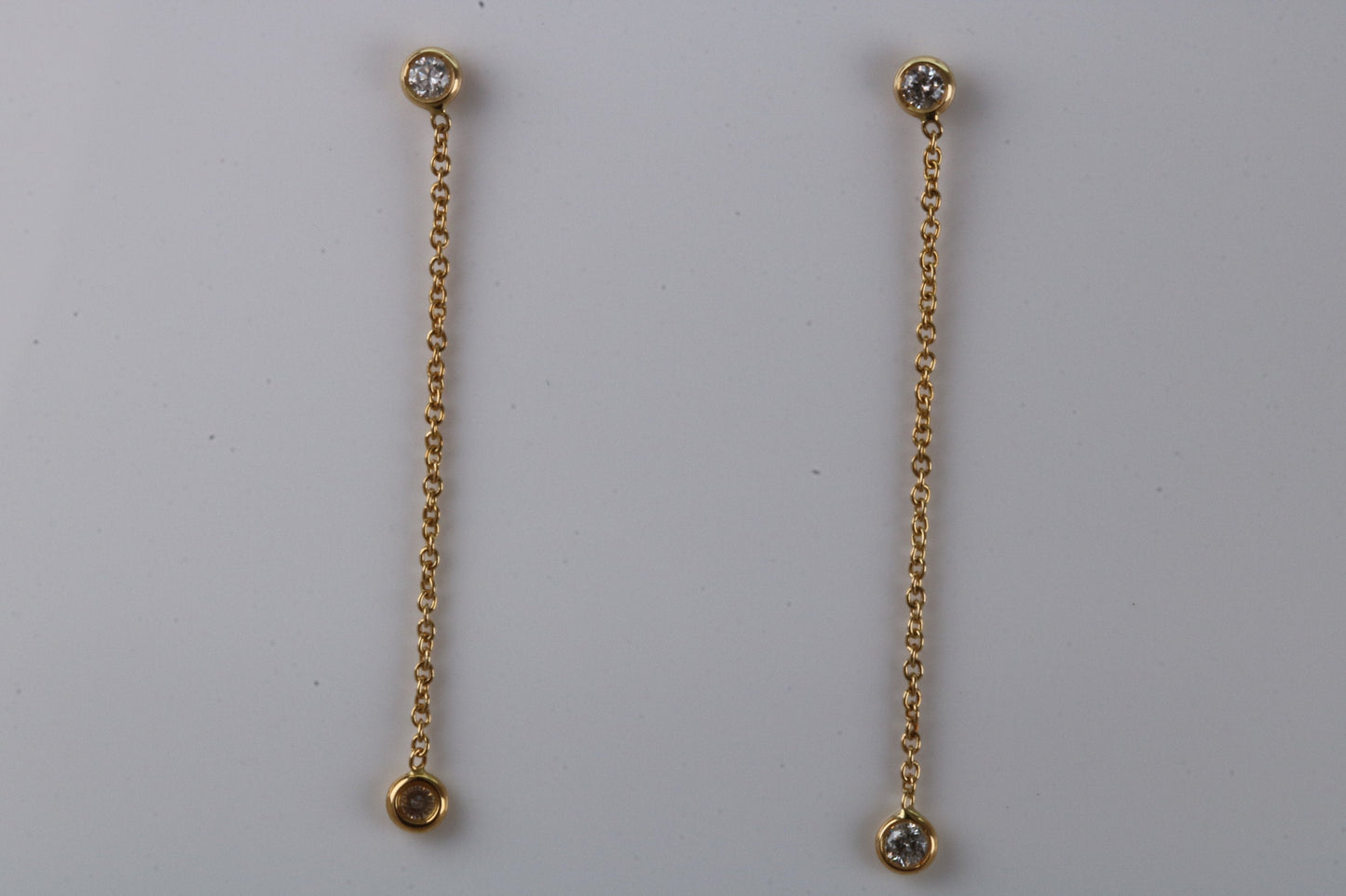 Quarter Carat Diamond Dropper Earrings in 18ct Yellow Gold