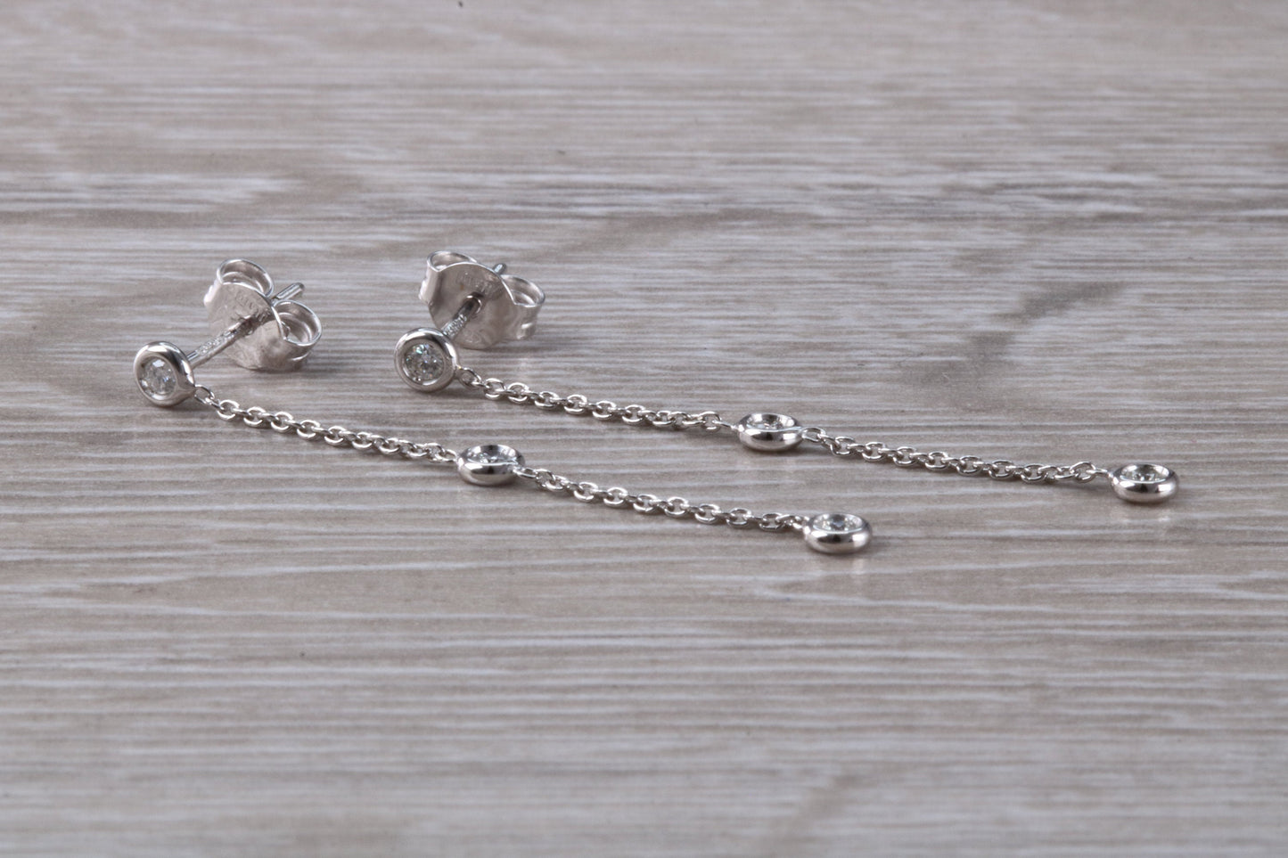 Quarter Carat Diamond Dropper Earrings in 18ct White Gold