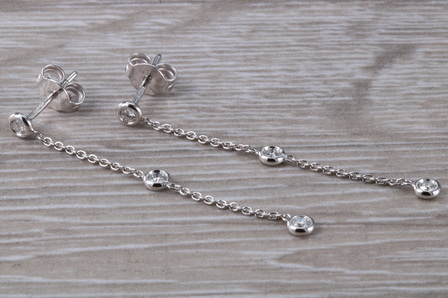 Quarter Carat Diamond Dropper Earrings in 18ct White Gold