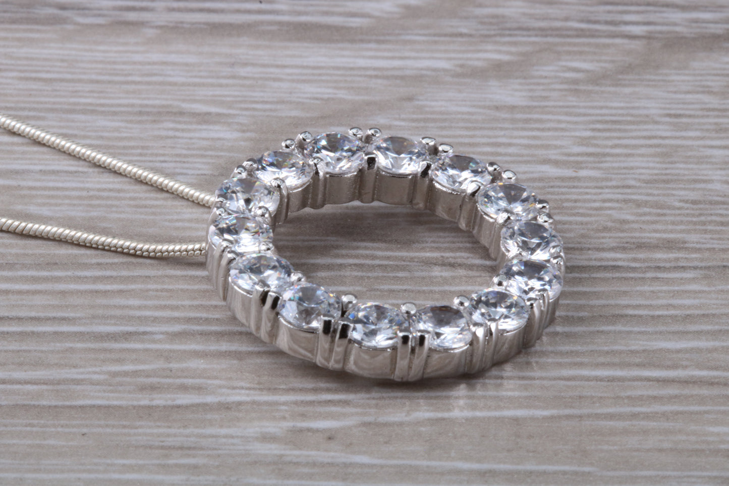 Sterling Silver C Z set Necklace