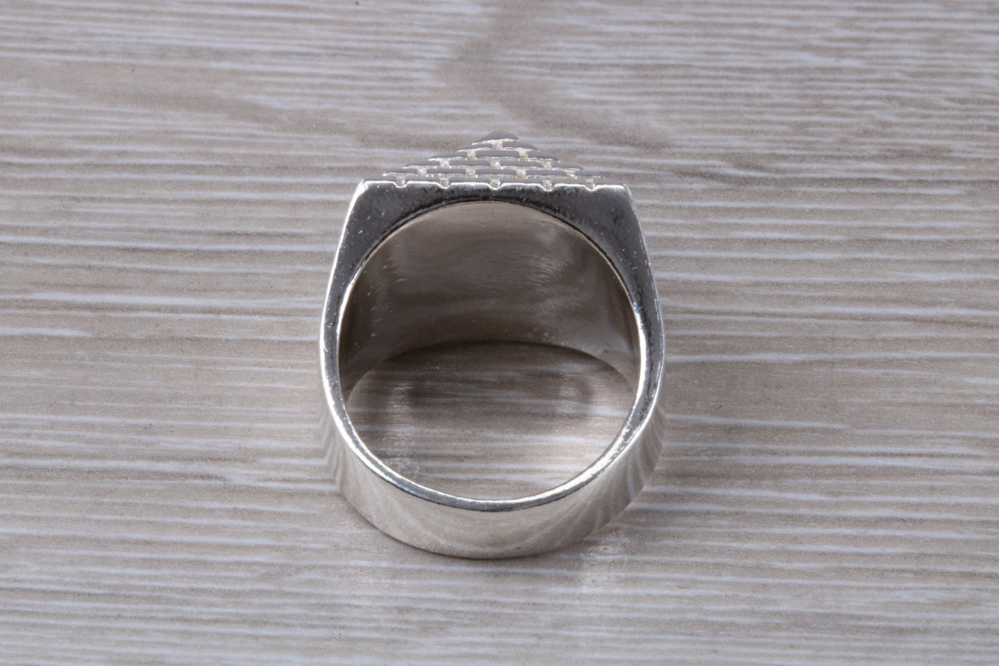 Large and very heavy Pyramid ring,solid silver, perfect for ladies and gents. Available in silver, yellow gold, white gold and platinum