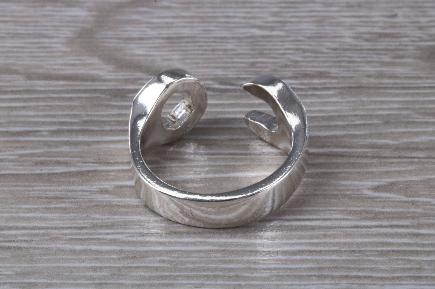 Chunky Spanner ring, solid silver, suitable for ladies or gents. Available in silver, yellow gold, white gold and platinum