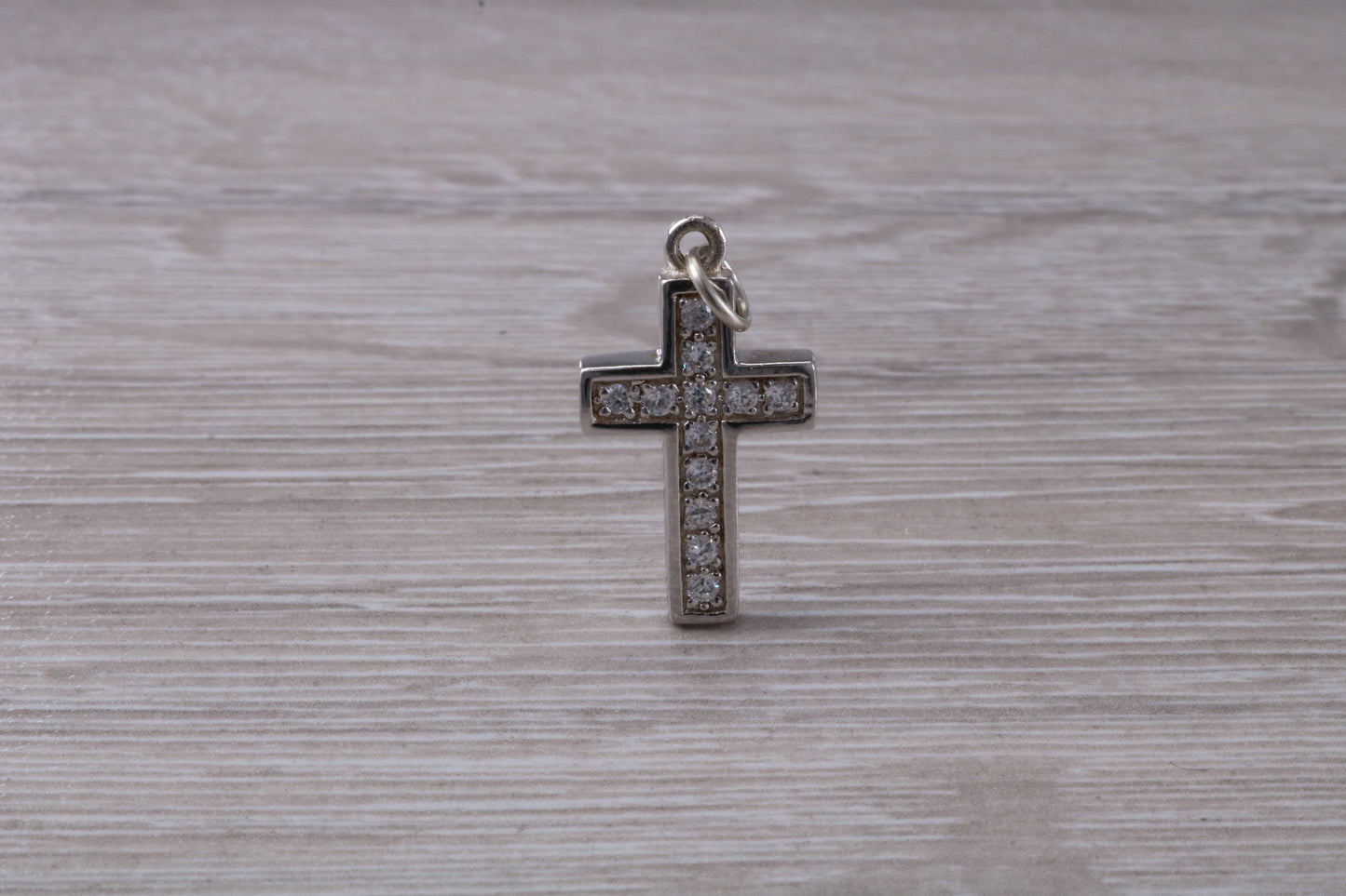 Sterling Silver Cubic Zirconia set Cross Necklace