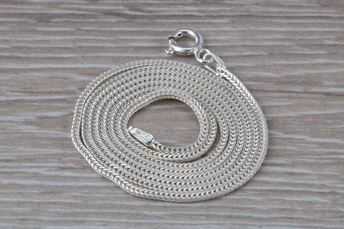 18 inch Long Sterling Silver Fox tail Pendant Chain.