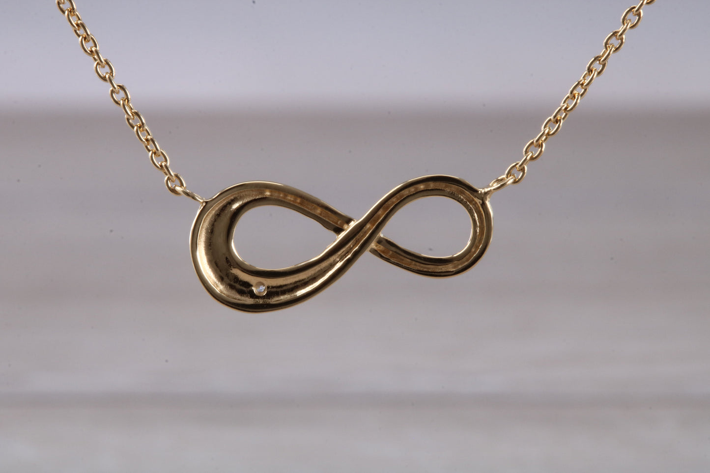 Sterling Silver C Z set Infinity Necklace