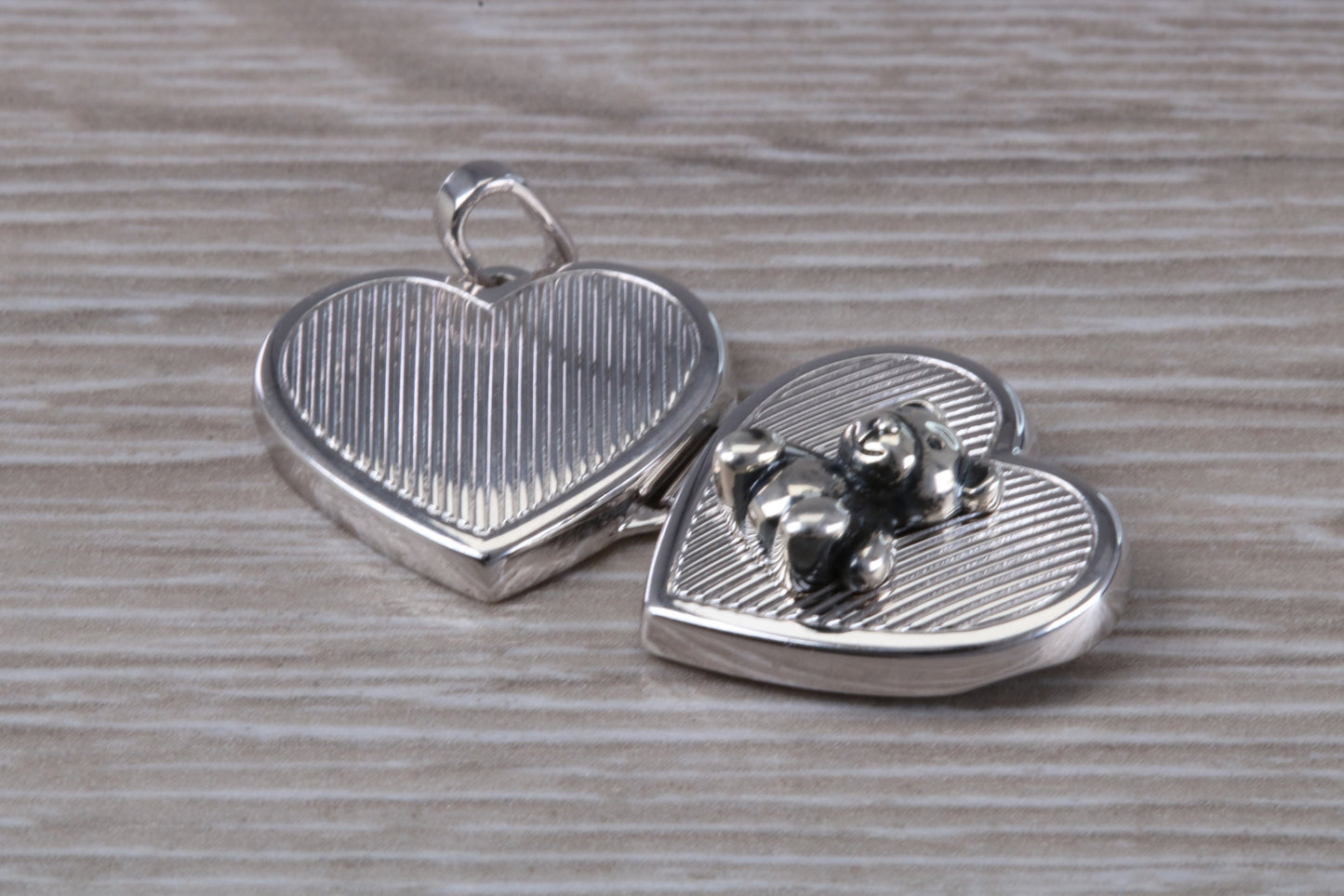 Sterling Silver Teddy Bear Locket Necklace