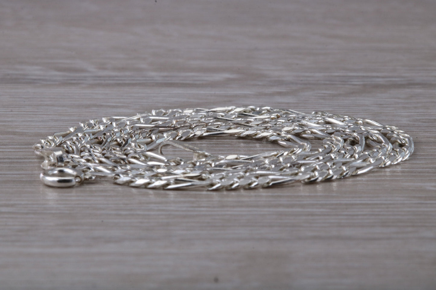 Silver Heavy 18 inch Long Figaro Chain