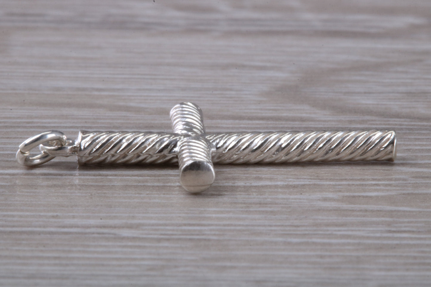 Twisted Rope Effect Sterling Silver Cross