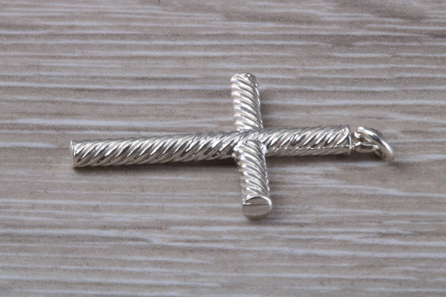 Twisted Rope Effect Sterling Silver Cross
