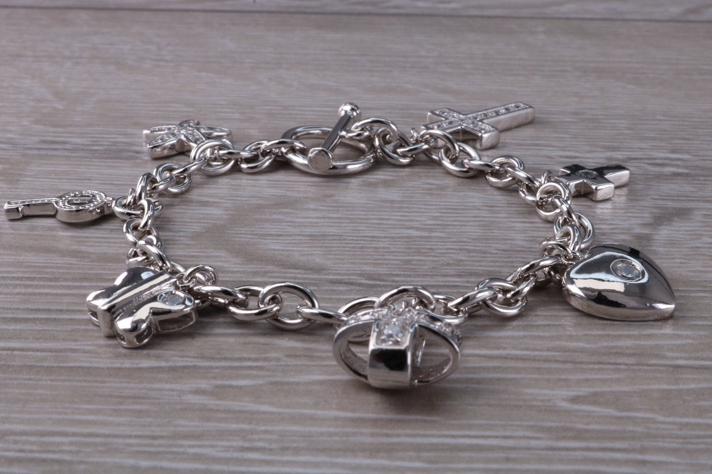 Complete 7 Charm Sterling Silver Charm Bracelet