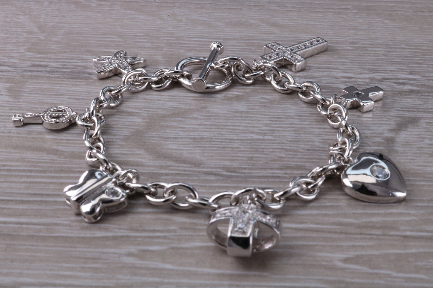 Complete 7 Charm Sterling Silver Charm Bracelet