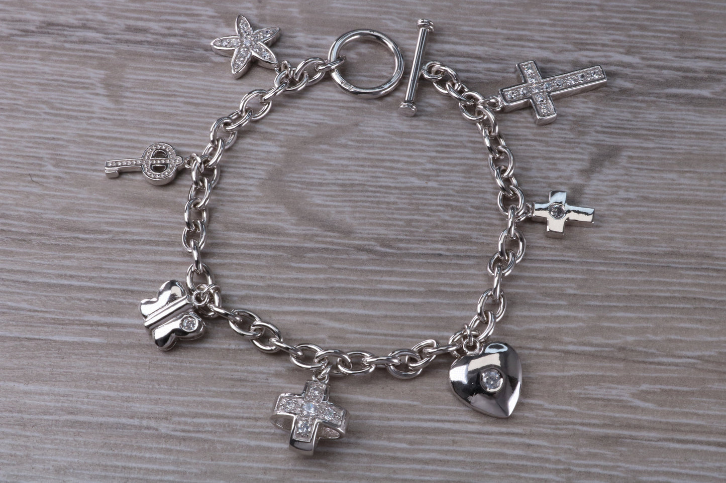Complete 7 Charm Sterling Silver Charm Bracelet