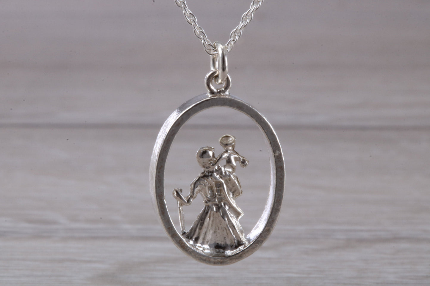 Sterling Silver Saint Christopher Necklace