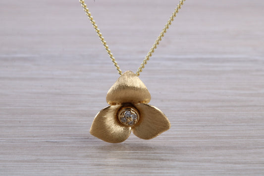 Sterling Silver C Z set Flower Necklace