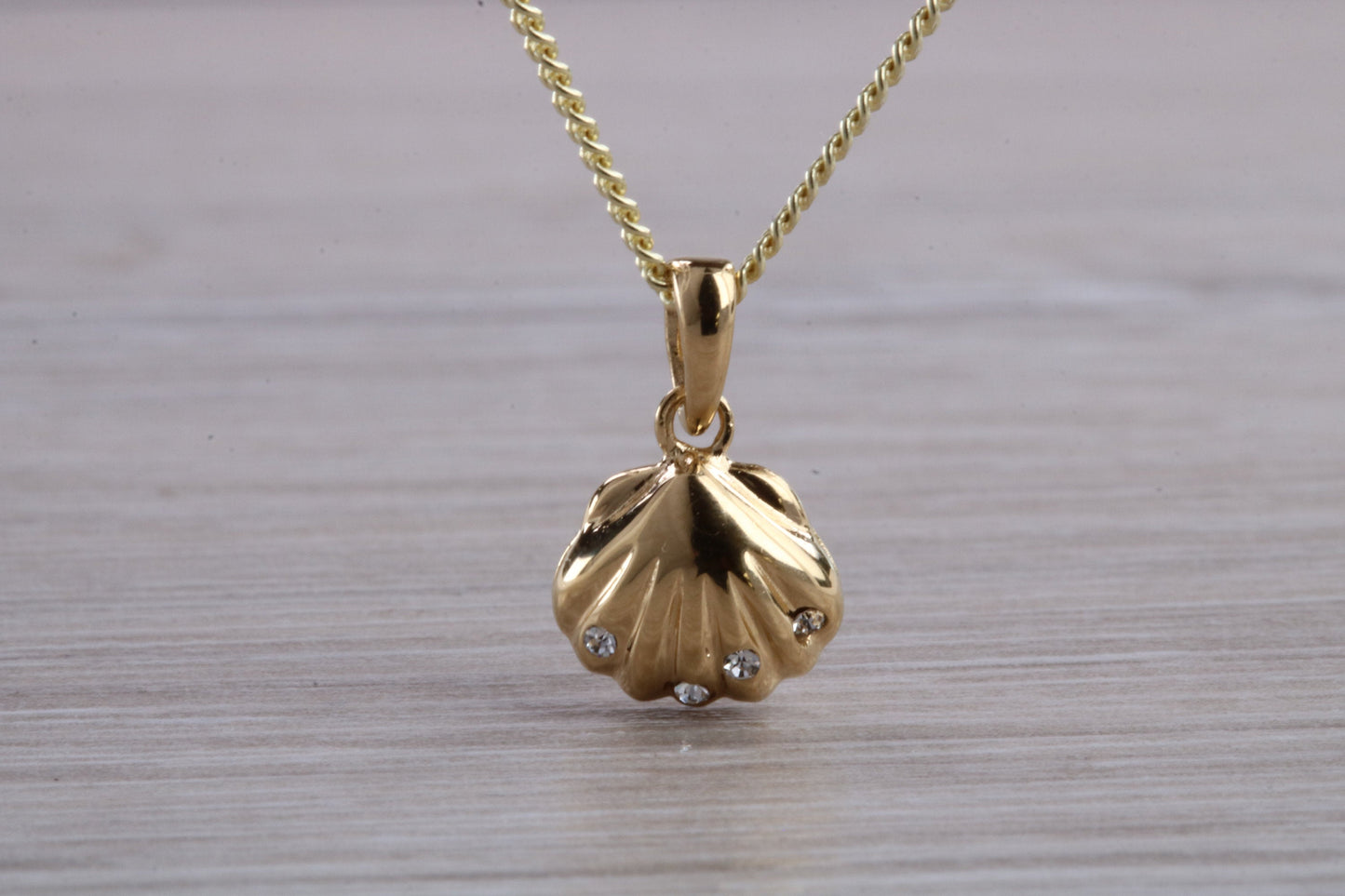 Sterling Silver C Z set Shell Necklace